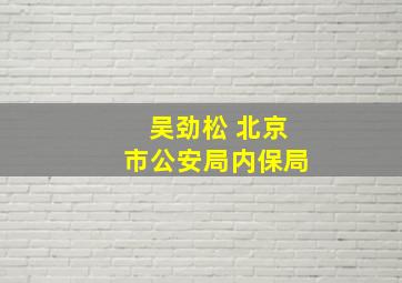 吴劲松 北京市公安局内保局